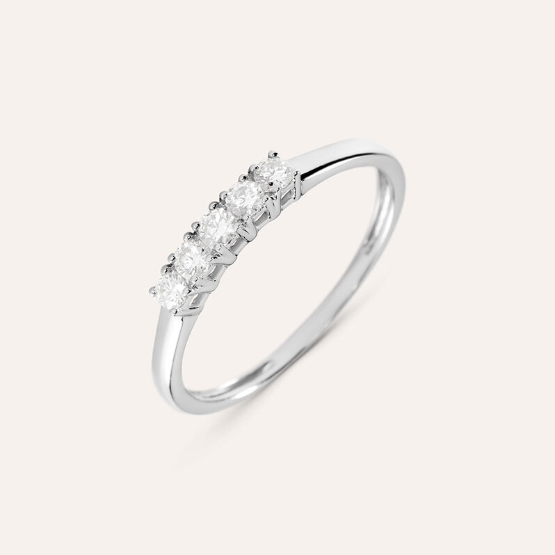 Anello Riviere Grace Oro Bianco Diamante - Spannringe Damen | OROVIVO