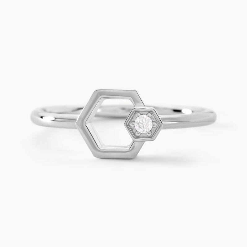 Bague Bee Good Argent Weiss Oxyde De Zirconium - Spannringe Damen | OROVIVO