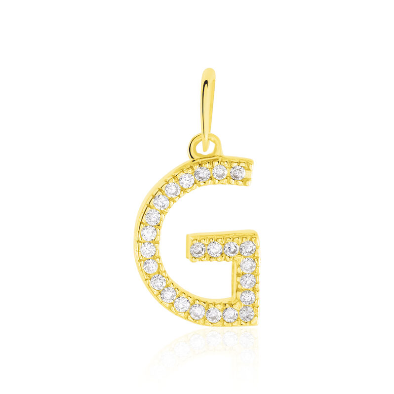 Anhänger Gold 375 Zirkonia Buchstabe G - Schmuckanhänger Familie | OROVIVO