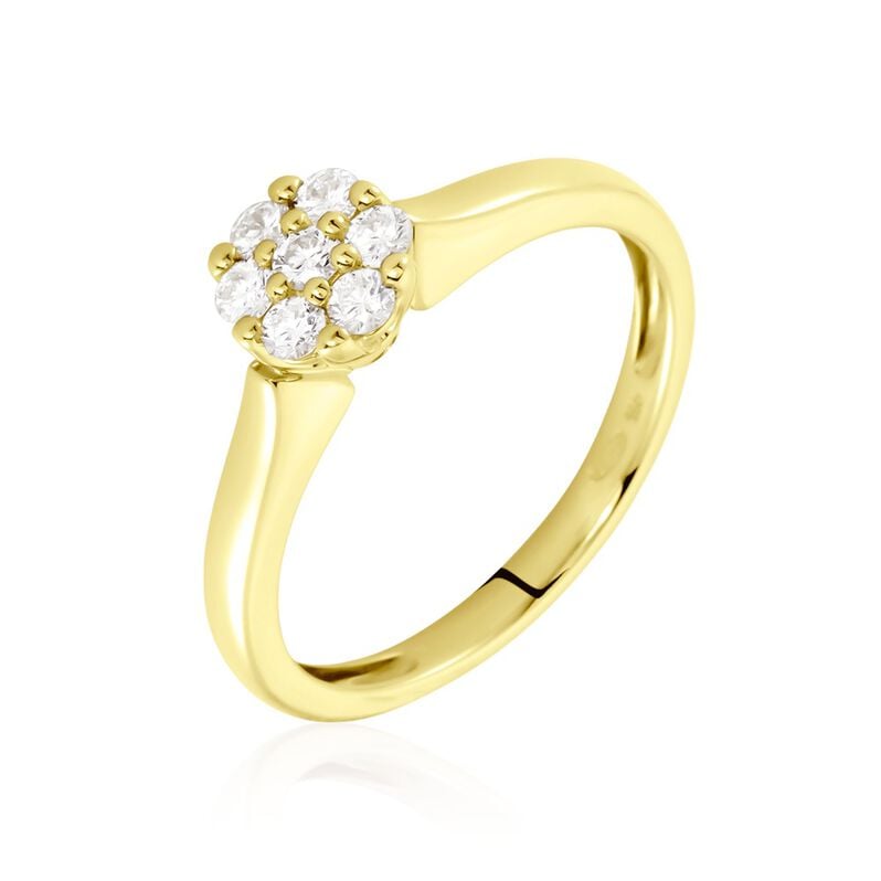 CAROCLA Damen Ring Gold 585 (14 Karat) Diamant Wei&szlig; 0,05 ct - Verlobungsringe Damen | OROVIVO
