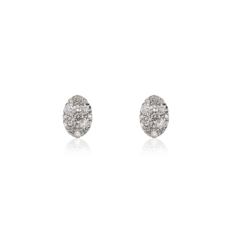 Damen Ohrstecker Gold 375 Strass rhodiniert - Ohrstecker Damen | OROVIVO
