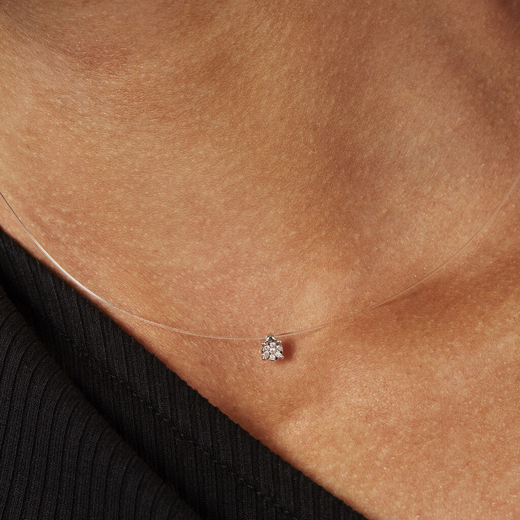 Damen Collier Weißgold 375 Diamant 0,03ct Rimini - Halsketten Damen | OROVIVO