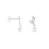Damen Ohrstecker Silber 925 Zirkonia Weiß 0,97 ct Blütenblatt