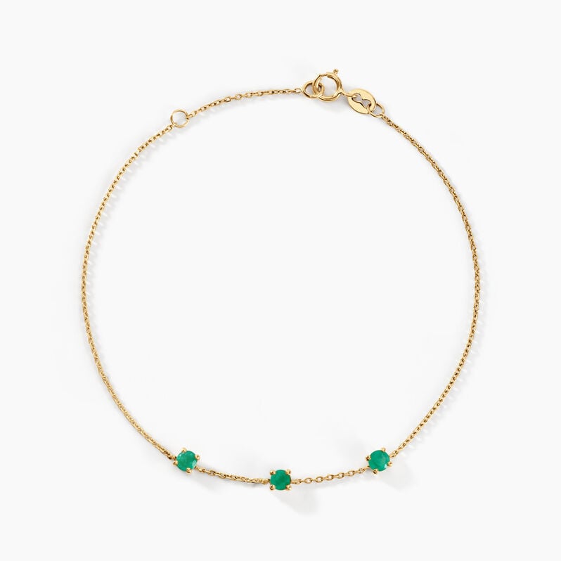 Bracelet Mykolas Or Jaune Emeraude - Spannringe Damen | OROVIVO