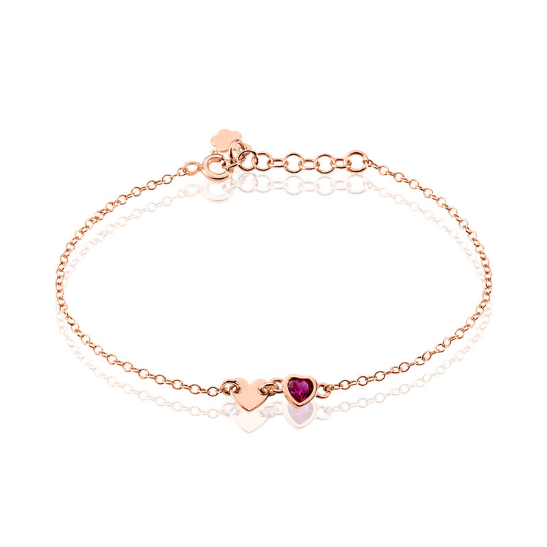 Bracelet Vera Argent Rose Cœurs Oxydes - Spannringe Damen | OROVIVO