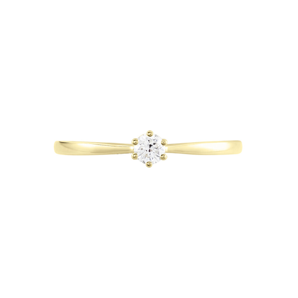 Monopoli Damen Ring Gold 750 (18 Karat) Diamant Wei&szlig; 0,16 ct