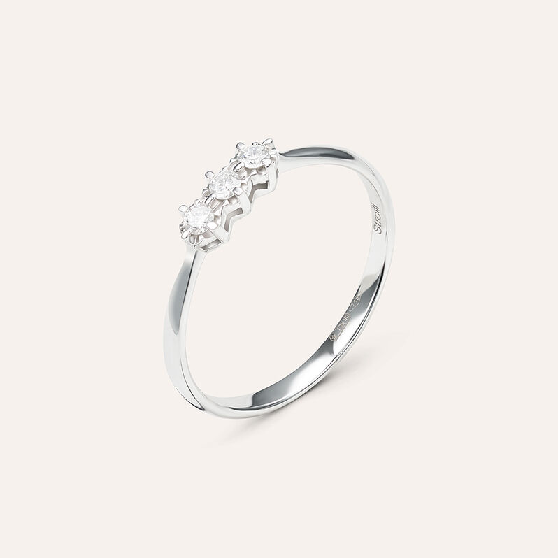 Anello Trilogy Diamazing Oro Bianco Diamante - Spannringe Damen | OROVIVO