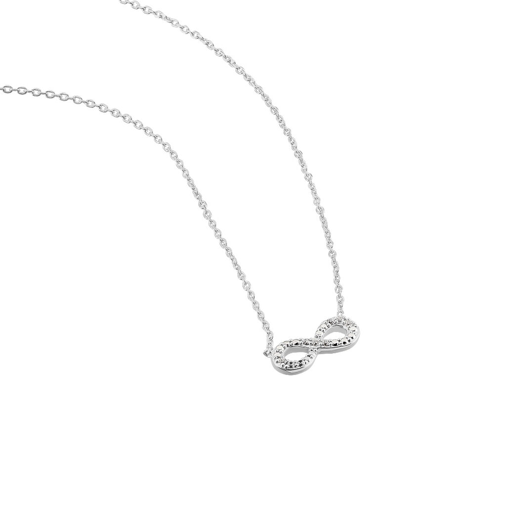 Collier Argent Rhodie Stanna Forme Infini Pavage Oxydes De Zirconium - Spannringe Damen | OROVIVO
