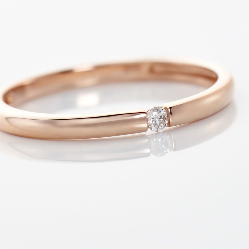 Damen Ring Rosegold 375 Diamant 0,03ct Graz 1,80mm  - Verlobungsringe Damen | OROVIVO