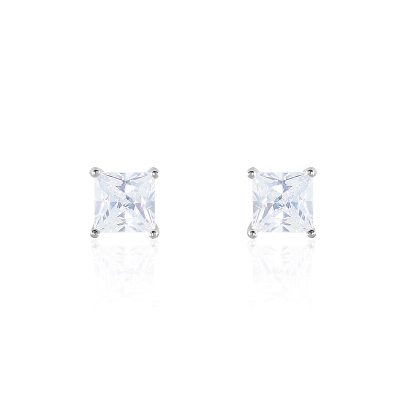 Damen Ohrstecker Silber 925 Zirkonia Viereck Biratisa  - Ohrstecker Damen | OROVIVO