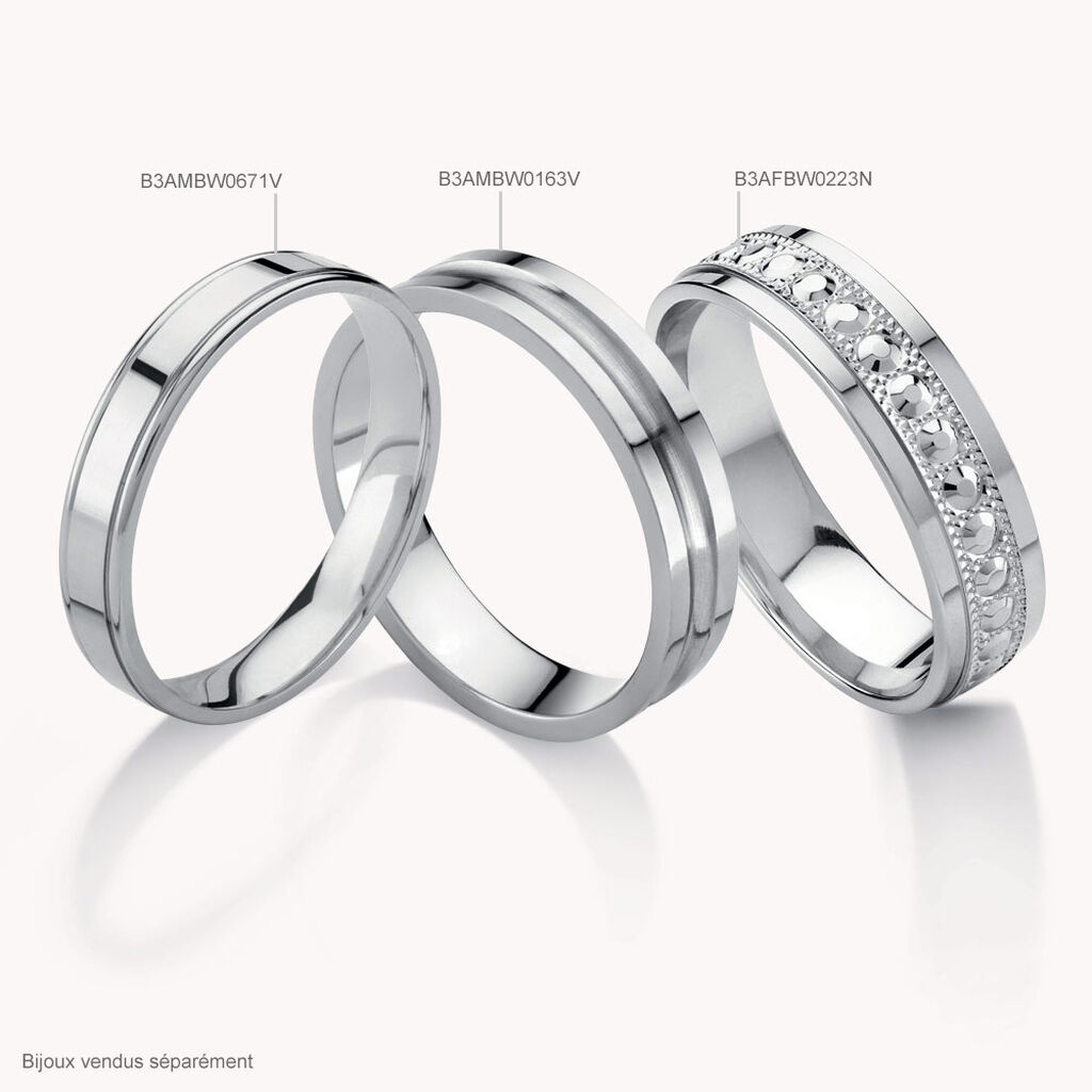 Alliance Aniece Ruban Plat Or Blanc - Spannringe Familie | OROVIVO