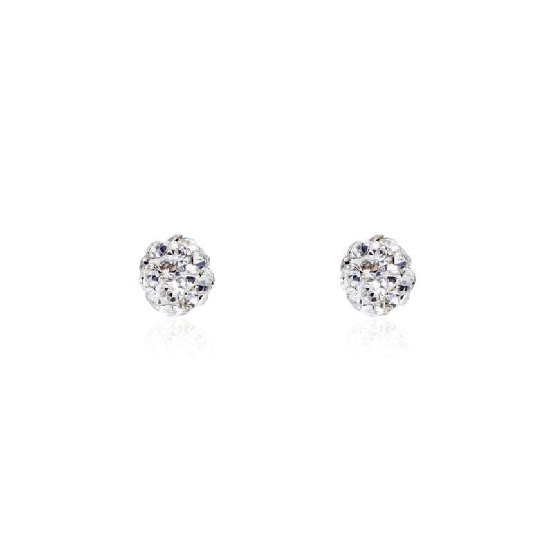 Boucles D'oreilles Puces Fidelia Boule Or Jaune Boules Cristal - Spannringe Damen | OROVIVO