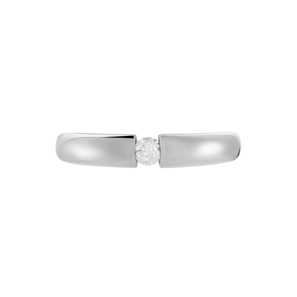 Lisboa Damen Ring Wei&szlig;gold 375 (9 Karat) Diamant Wei&szlig; 0,1 ct