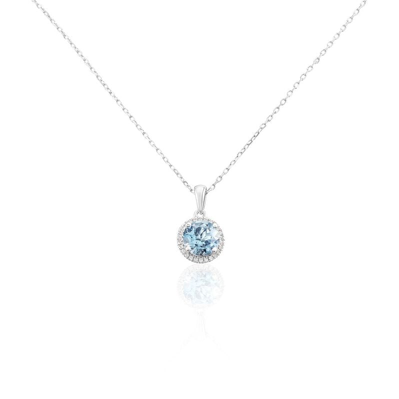 FELI Damen Collier Wei&szlig;gold 585 (14 Karat) Topas Blau 1,04 ct - Halsketten Damen | OROVIVO