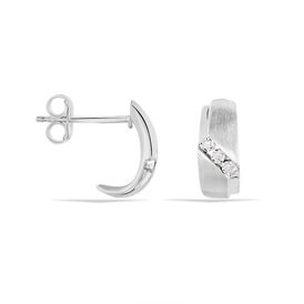 Damen Steckcreolen Weißgold 375 Diamant 0,024ct  - Creolen Damen | OROVIVO