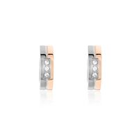 Damen Creolen Titan Bicolor Silber/Roségold Zirkonia Ariella 