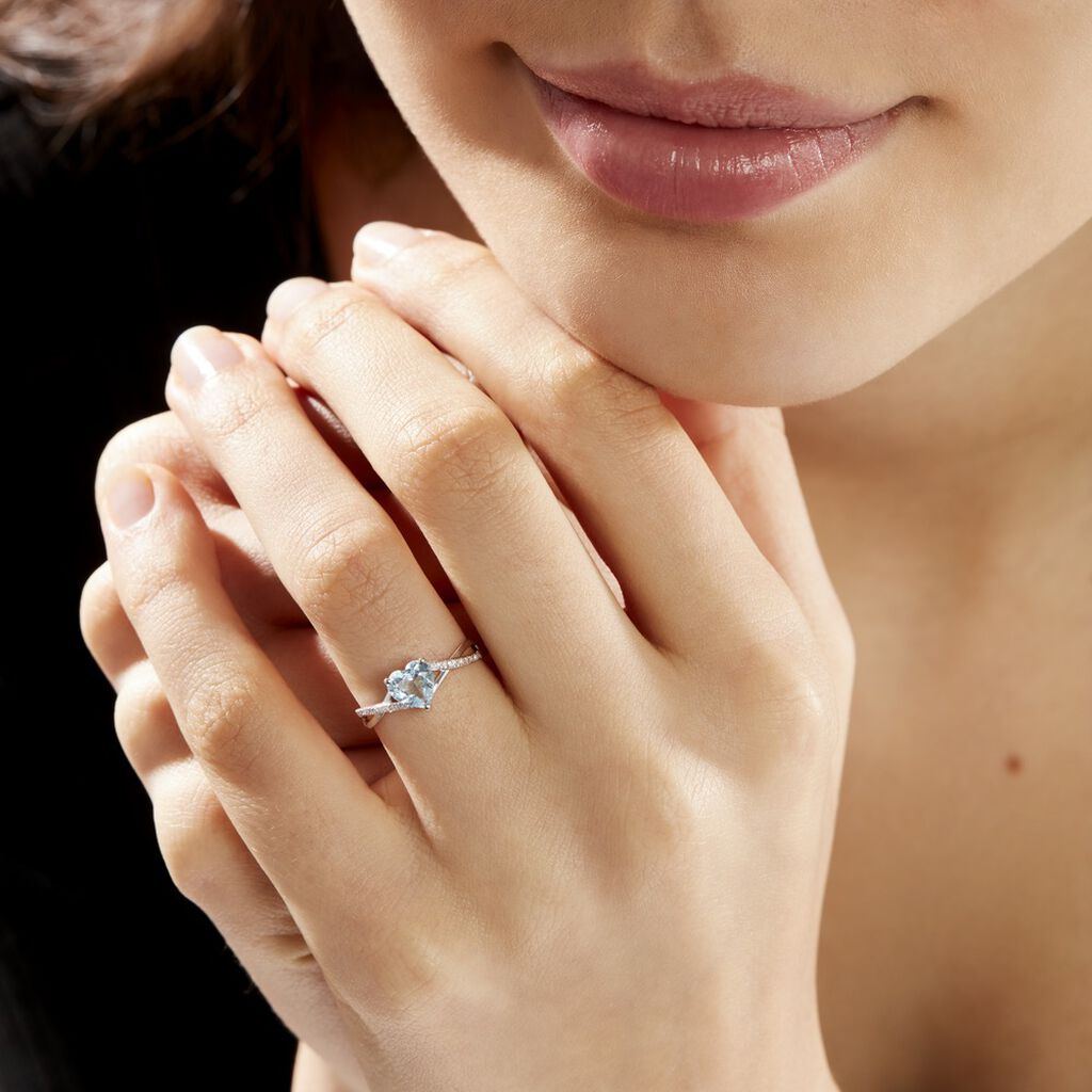 Bague Or Weiss Clothilde Topaze Et Oxydes - Spannringe Damen | OROVIVO