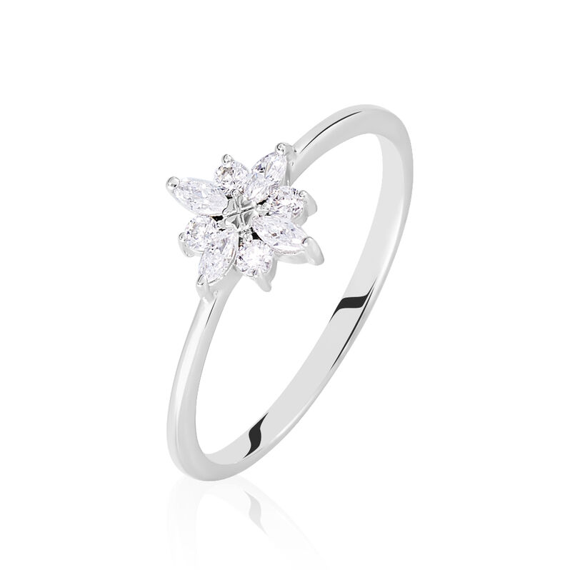 ECLAT Damen Ring Silber 925 Zirkonia Wei&szlig; Stern - Ringe mit Stein Damen | OROVIVO