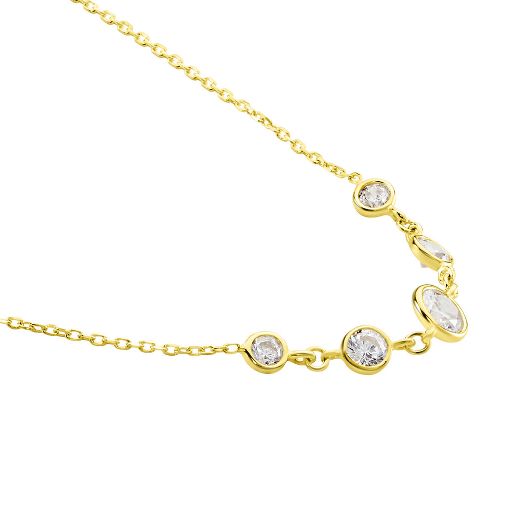 MERINA Damen Collier Gold 375 (9 Karat) Zirkonia Wei&szlig; 1,5 ct