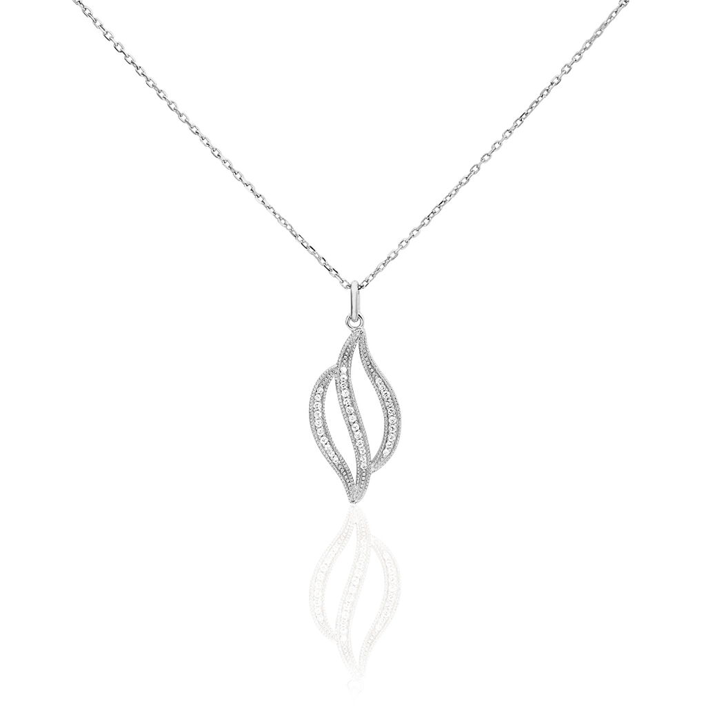 Collier Delicate Argent Blanc Oxyde De Zirconium - Spannringe Damen | OROVIVO