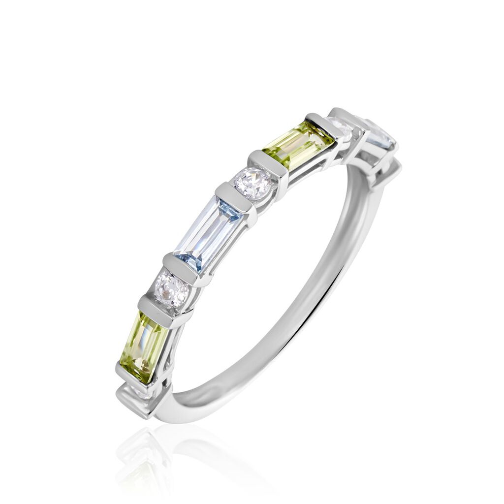 Liberta Damen Ring Wei&szlig;gold 375 (9 Karat) Topas Himmelblau 0,21 ct