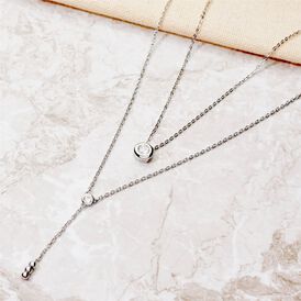 Damen Halskette Silber 925 Zirkonia Tilde - Ketten mit Anhänger Damen | OROVIVO