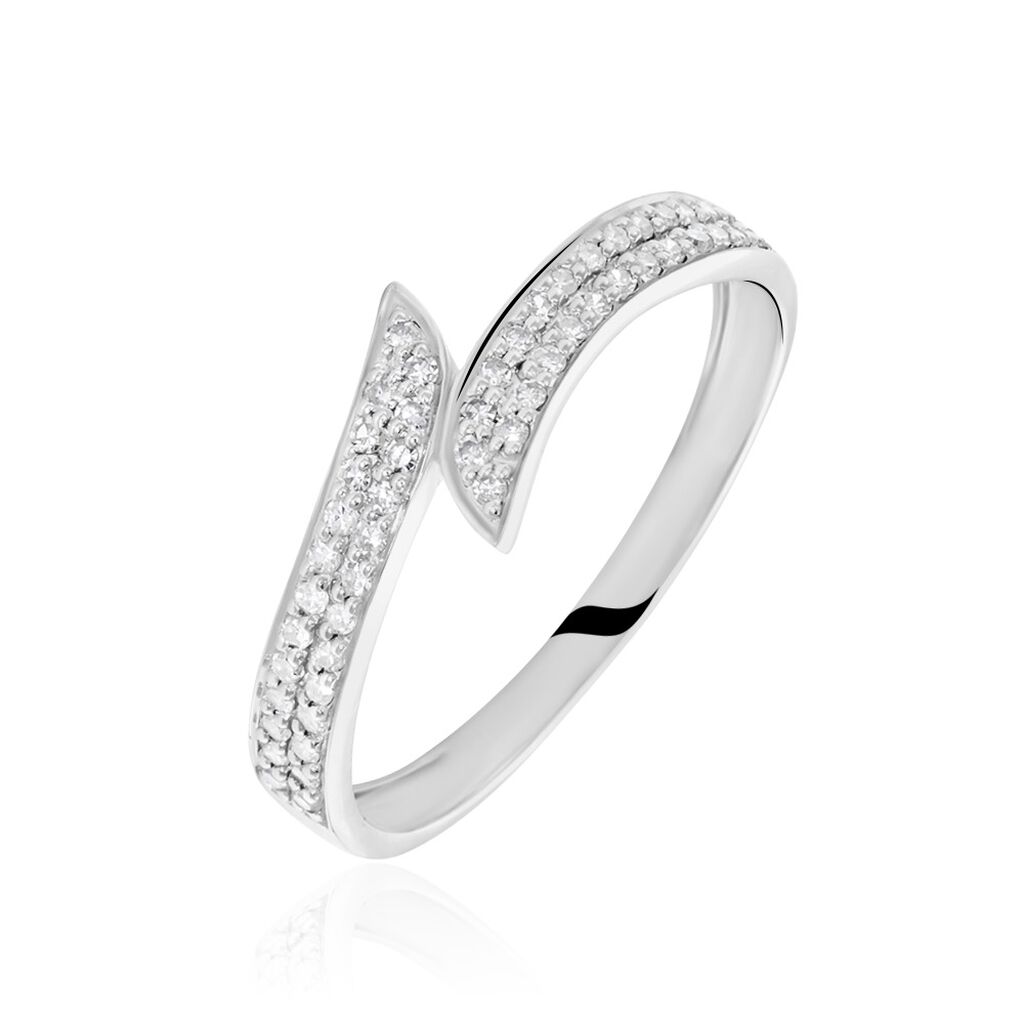 Bague Shahida Or Blanc Diamant - Spannringe Damen | OROVIVO