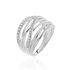 Damen Ring Silber 925 Zirkonia Weiß Welle