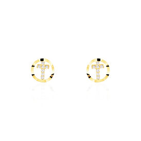 Damen Ohrstecker Gold 375 Zirkonia Kreuz - Ohrstecker Damen | OROVIVO