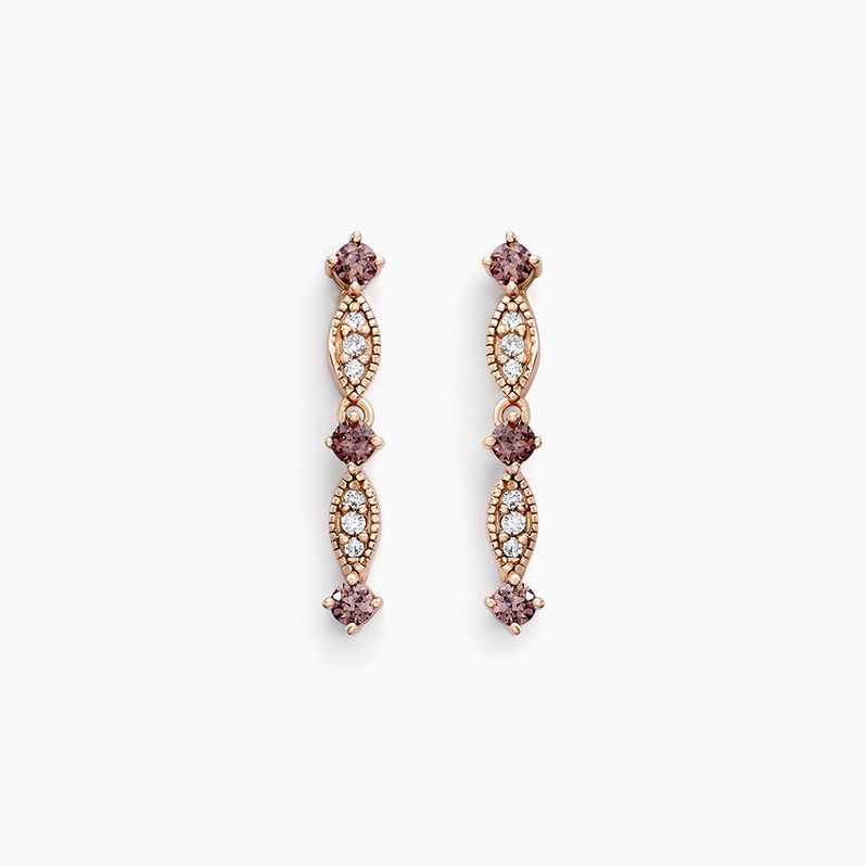 Boucles D'oreilles Pendantes Exquise Argent Rose Oxyde De Zirconium - Spannringe Damen | OROVIVO
