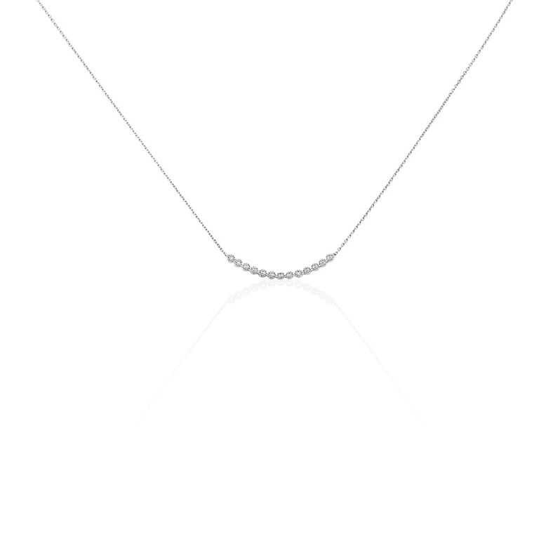 AYNSLEY Damen Collier Wei&szlig;gold 375 (9 Karat) Zirkonia Wei&szlig; 0,37 ct Kreis - Halsketten Damen | OROVIVO