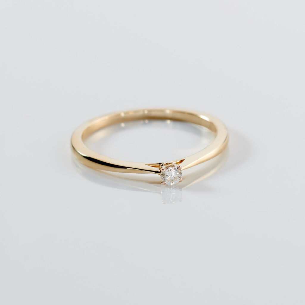 VICTORIA Damen Ring Gold 585 (14 Karat) Diamant Wei&szlig; 0,060 ct