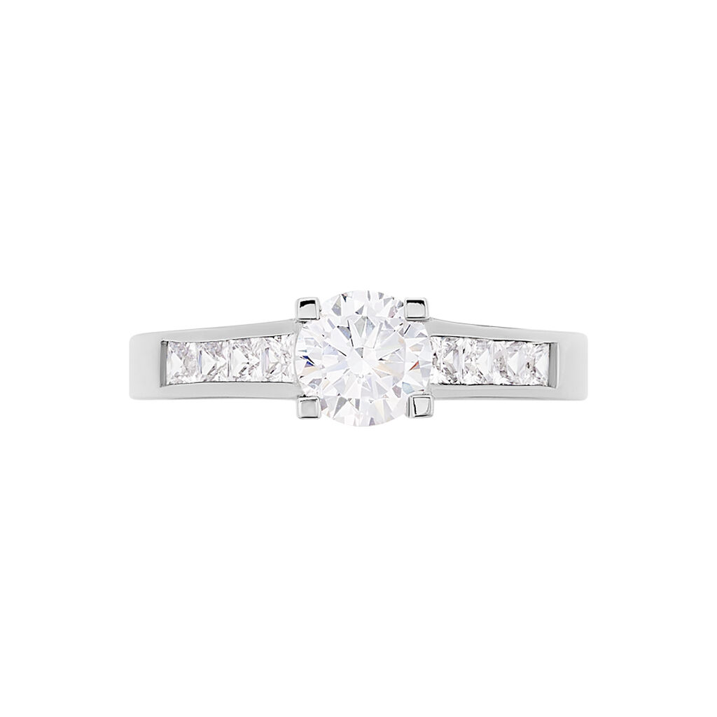 Damen Ring Silber 925 Zirkonia Wei&szlig; 1,17 ct B 3 mm