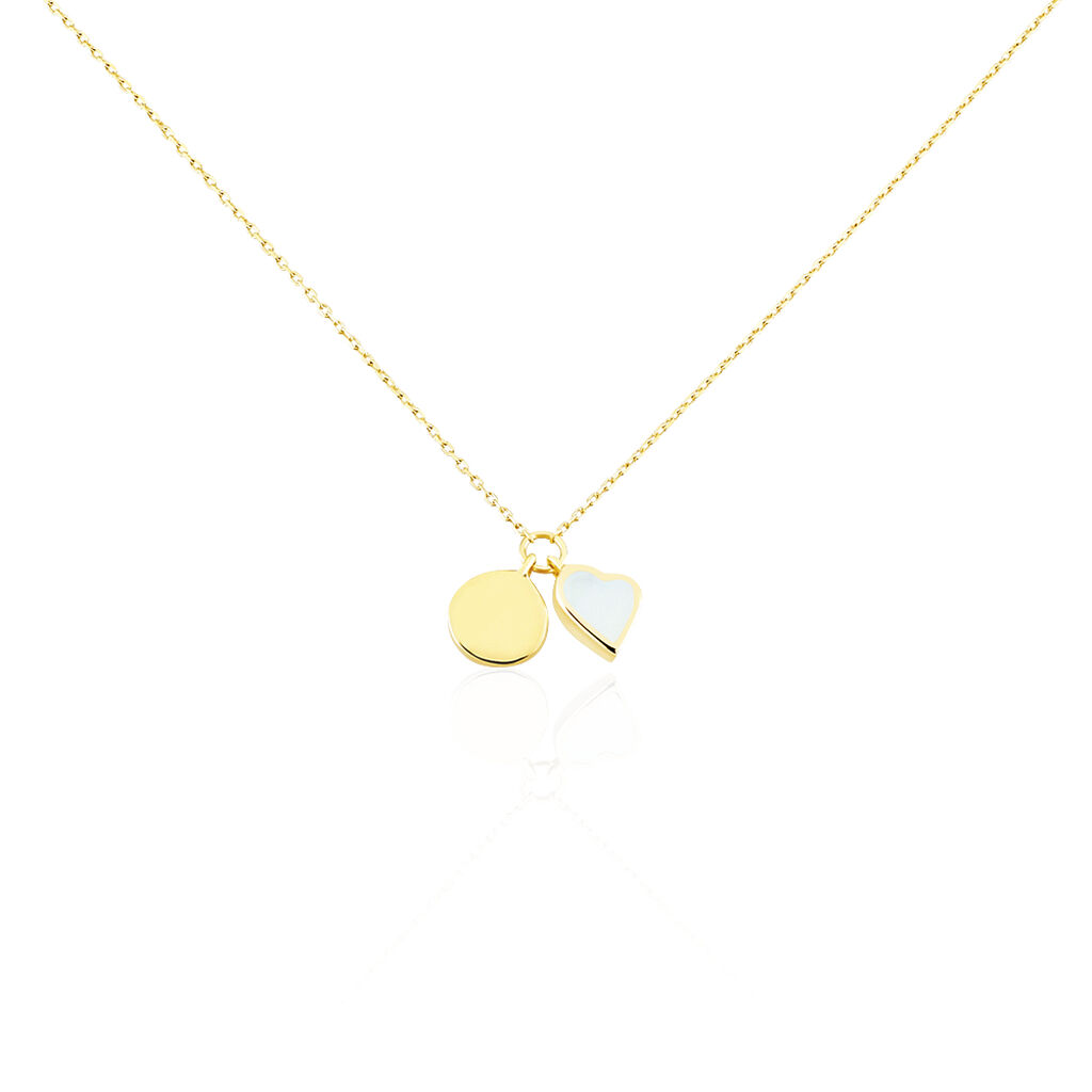 ALVA Damen Collier Gold 375 (9 Karat) Perlmutt Perlmutt 0,55 ct Herz