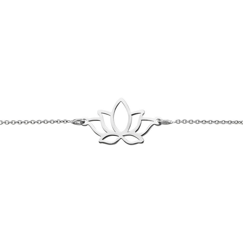 GLORIA Damen Armband Silber Silber 925 Lotusblume B 1 mm