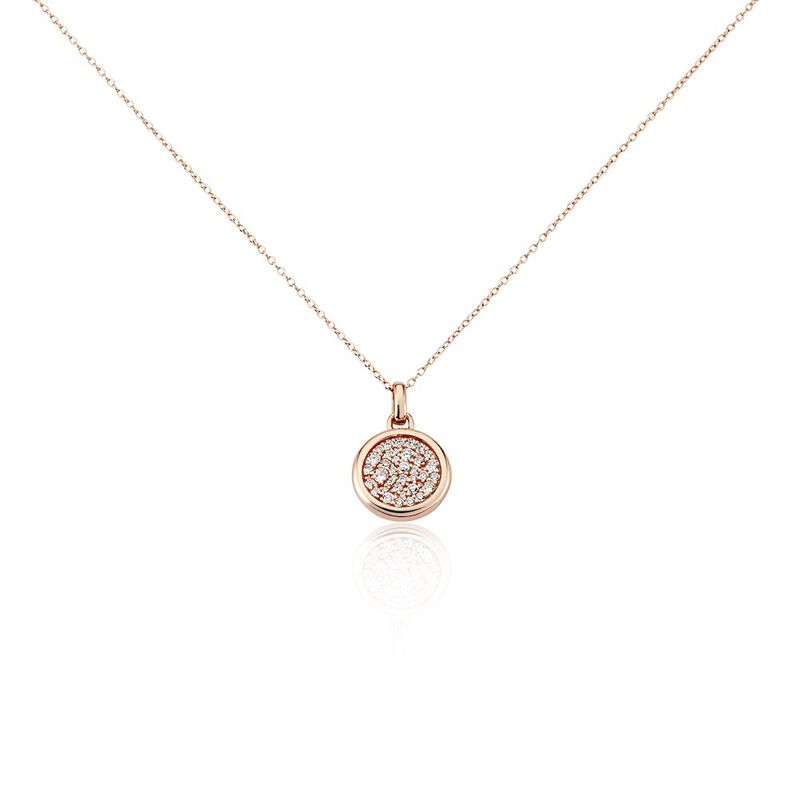 Damen Collier Silber rosevergoldet 925 Zirkonia Vanilla 2 - Halsketten Damen | OROVIVO