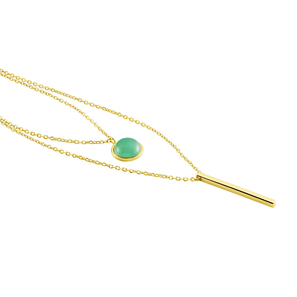 Damen Halskette Silber 925 Vergoldet Glasstein - Ketten mit Stein Damen | OROVIVO