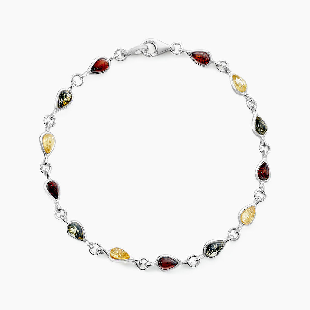 Bracelet Argent Blanc Weronika Ambre - Spannringe Damen | OROVIVO