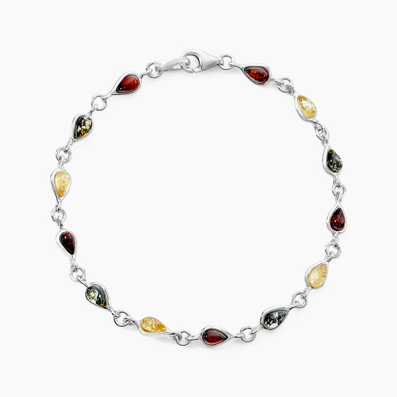 Bracelet Argent Blanc Weronika Ambre - Spannringe Damen | OROVIVO