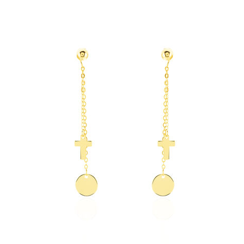Damen Ohrstecker Lang Gold 375 Kreuz - Ohrringe Damen | OROVIVO