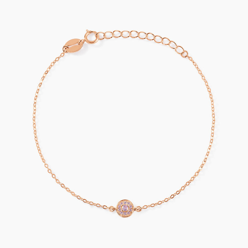 Bracelet Argent Rose Auxana Puce Pavage - Spannringe Damen | OROVIVO