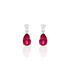 ASTRID Damen Ohrstecker Silber 925 Synthetischer Stein Rot 2,72 ct Tropfen