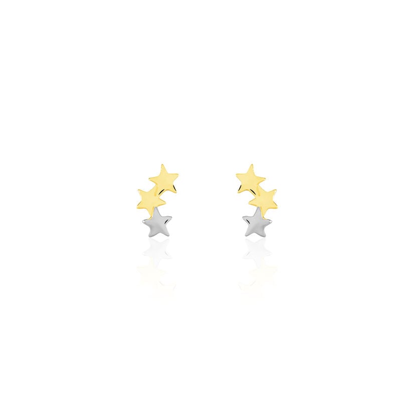 Boucles D'oreilles Or Bicolore Etoiles - Spannringe Familie | OROVIVO