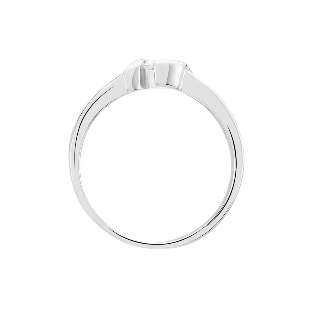 LYSE Damen Ring Silber 925 Zirkonia Wei&szlig; Welle