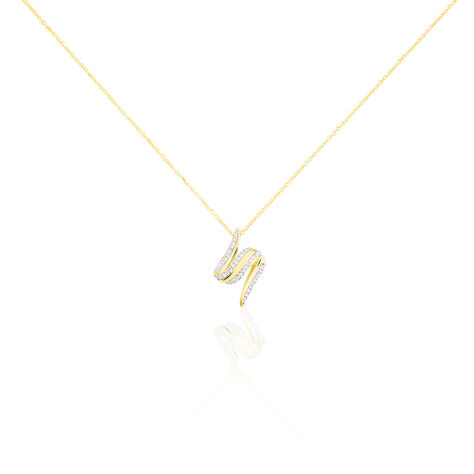 Damen Collier Gold 375 Diamant 0,21ct Welle Jojo 45cm - Halsketten Damen | OROVIVO