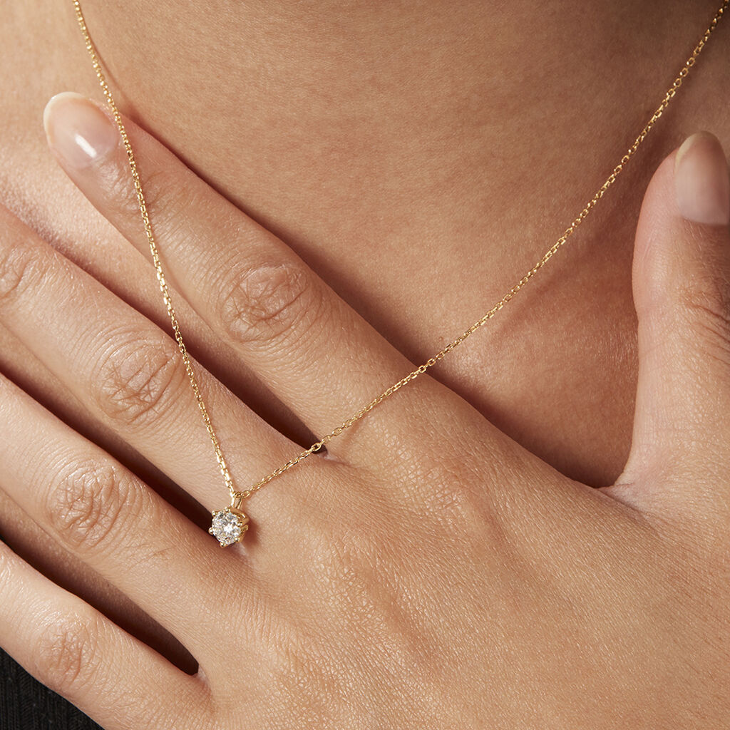 Damen Collier Gold 750 synthetischer Diamant 0,52ct Sonate - Halsketten Damen | OROVIVO