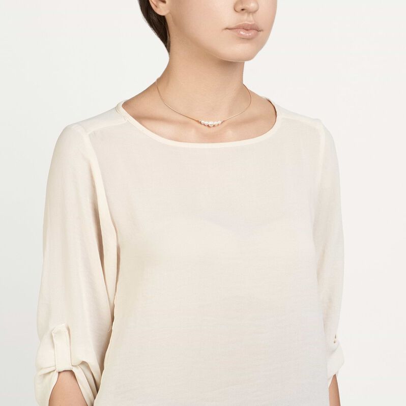 Girocollo in argento rosato e perle - Spannringe Damen | OROVIVO