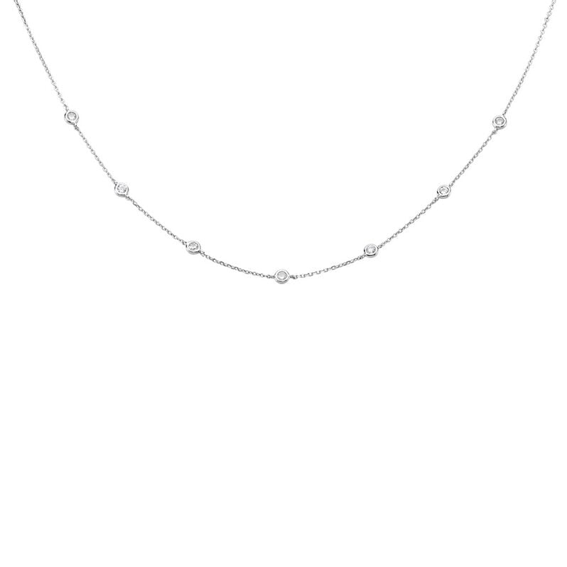 SEVIM Damen Collier Silber Silber 925 Zirkonia Wei&szlig; 0,21 ct B 0,3 mm - Halsketten Damen | OROVIVO