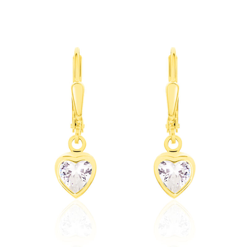 Damen Ohrhänger Gold 333 Zirkonia Herz  - Ohrhänger Damen | OROVIVO