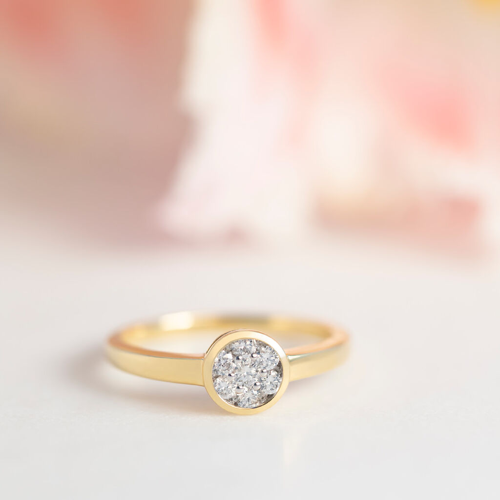 Damen Ring Gold 750 Diamant 0,34ct Kreis Elina  - Hochzeitsringe Damen | OROVIVO